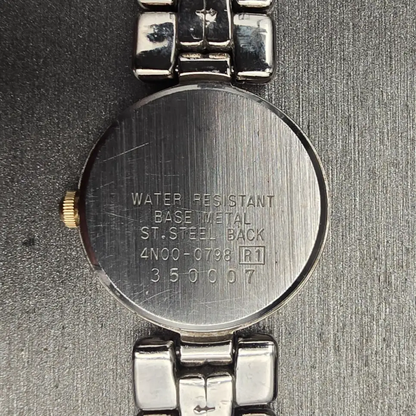 Seiko Watch Women 21mm White Dial Silver Tone Round 4N00-0798 New Battery VTG10