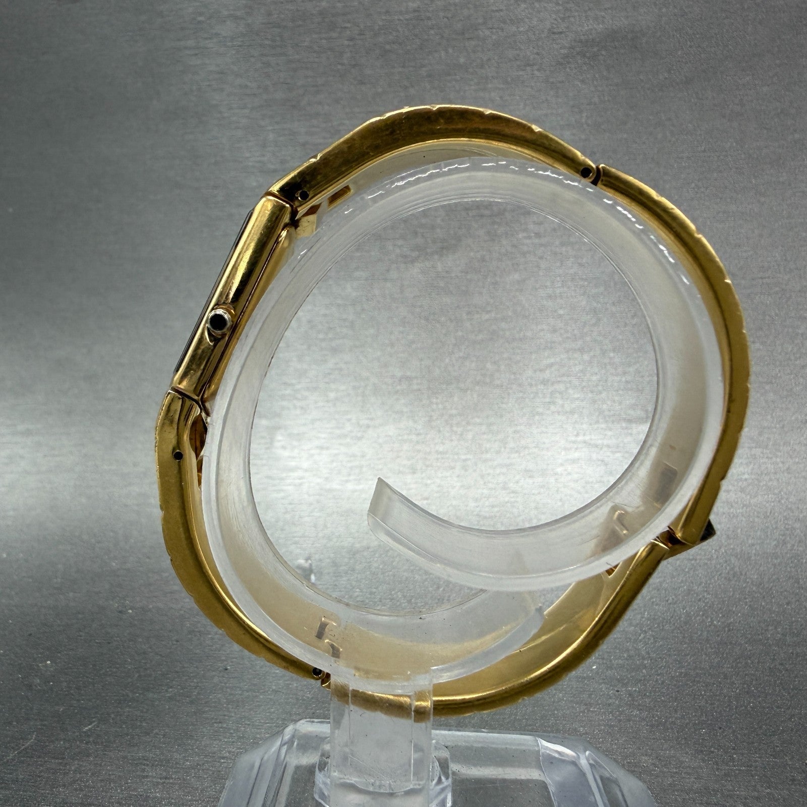 Seiko Lassale Tank Watch Women 13mm Black Dial Gold Tone 2E20-7359 new Battery6