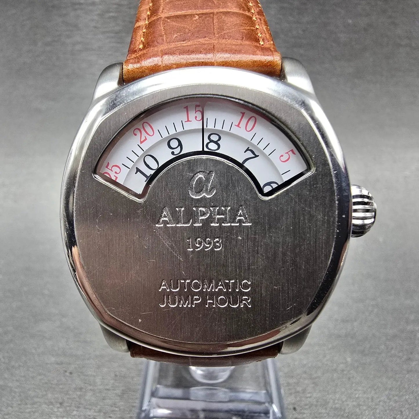 Alpha Jump Hour Automatic Watch Men 39mm White Dial Steel Round 187-TY Works0