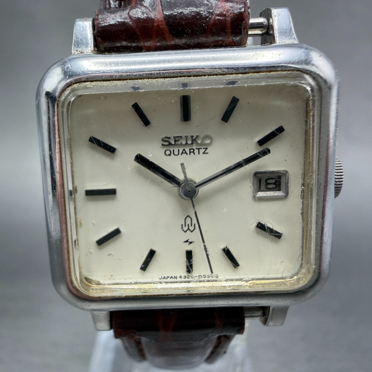Seiko Watch Women 24mm White Dial Silver Tone Date 4325-5000 New Battery Vintage1