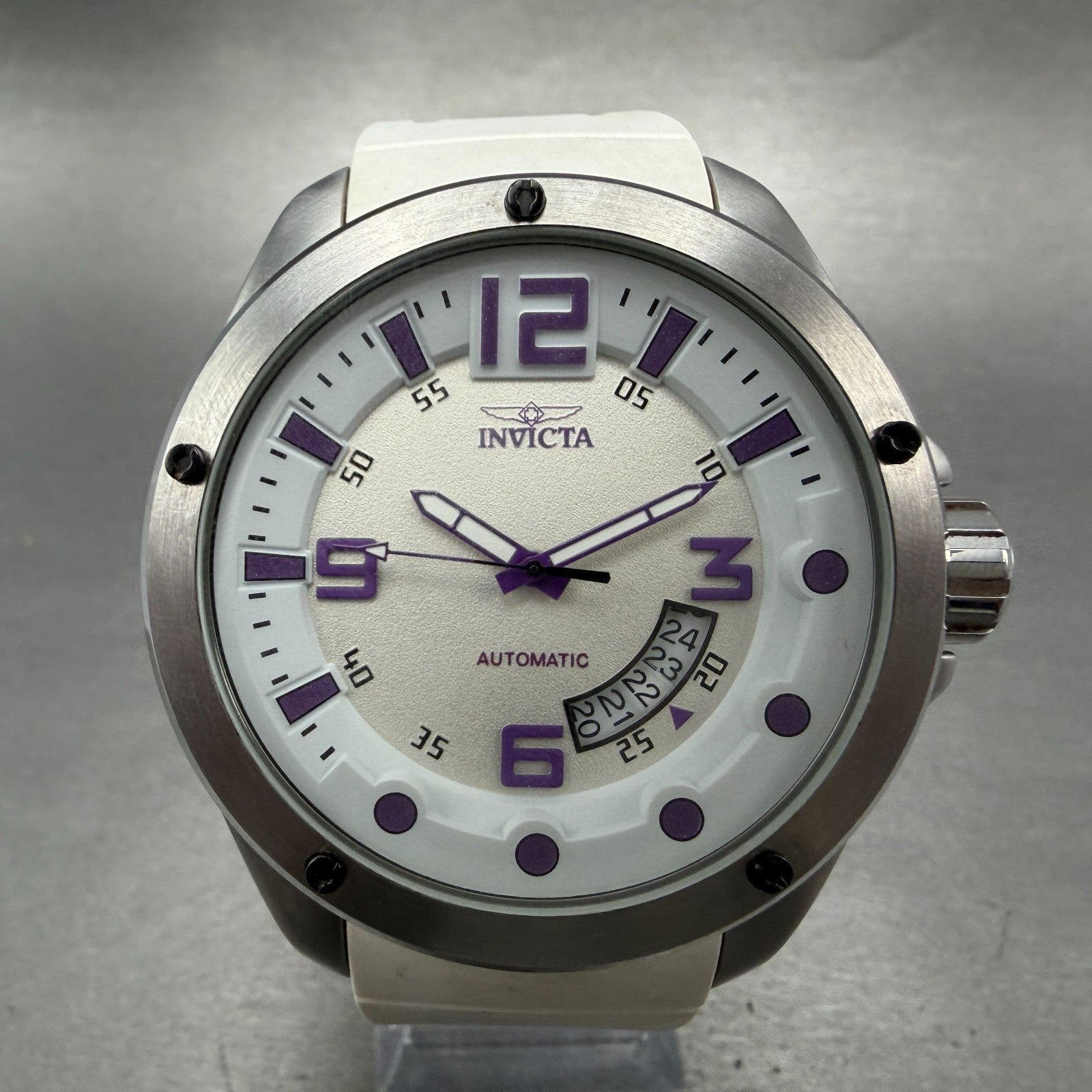 Invicta I-Force Automatic Watch Men 51mm White Dial Steel Date 23511 Round Runs0