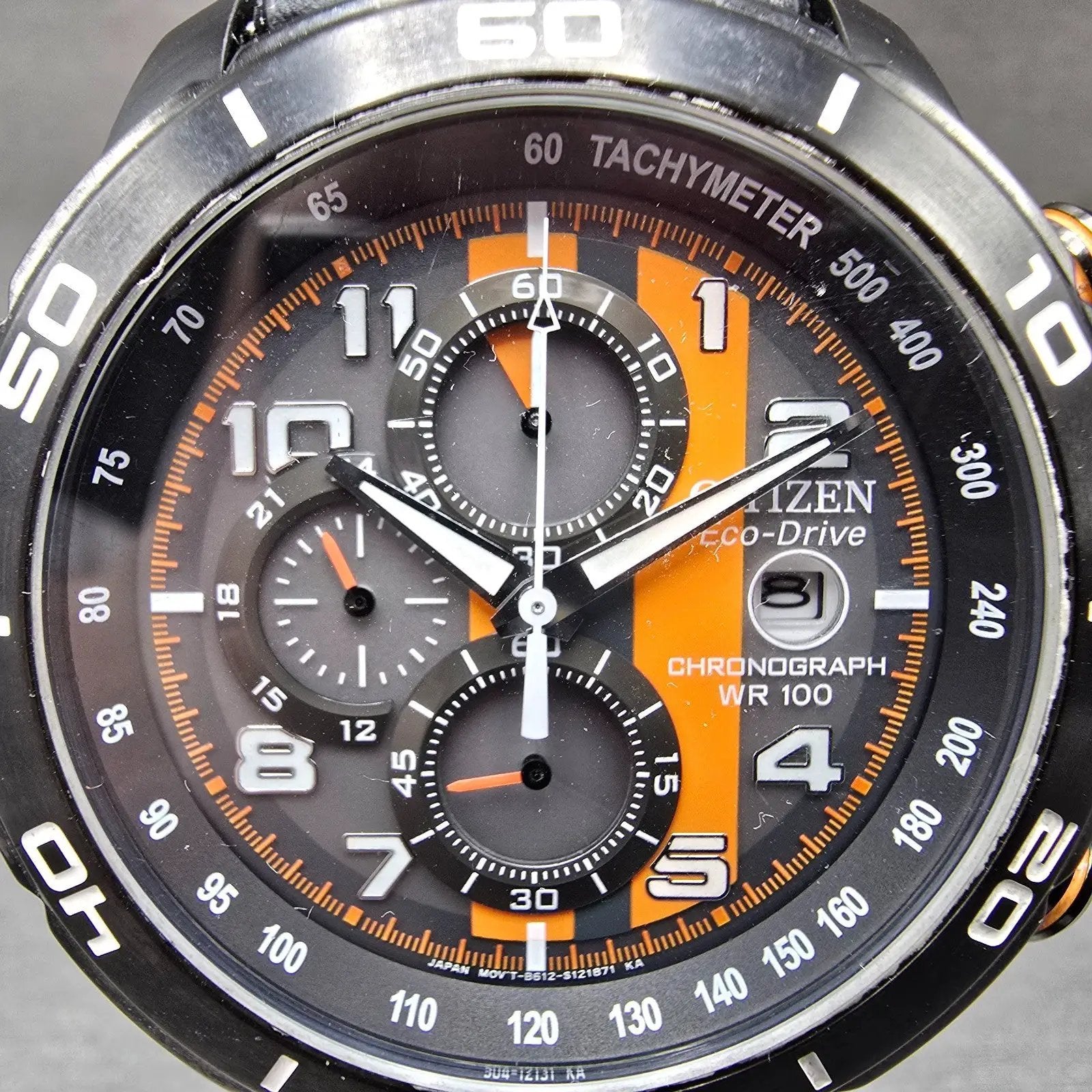 Citizen Eco-Drive Chronograph Dive Watch Men 45mm Gray Dial Black Tone Date Runs1