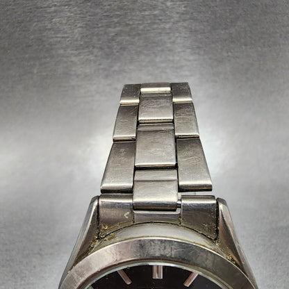 Seiko Watch Men 37mm Black Dial Titanium Daydate Round 7N430AB0 New Battery4