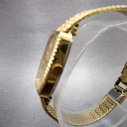 Seiko Tank Watch Women 14mm Champagne Dial Gold Tone 13205959 New Battery2