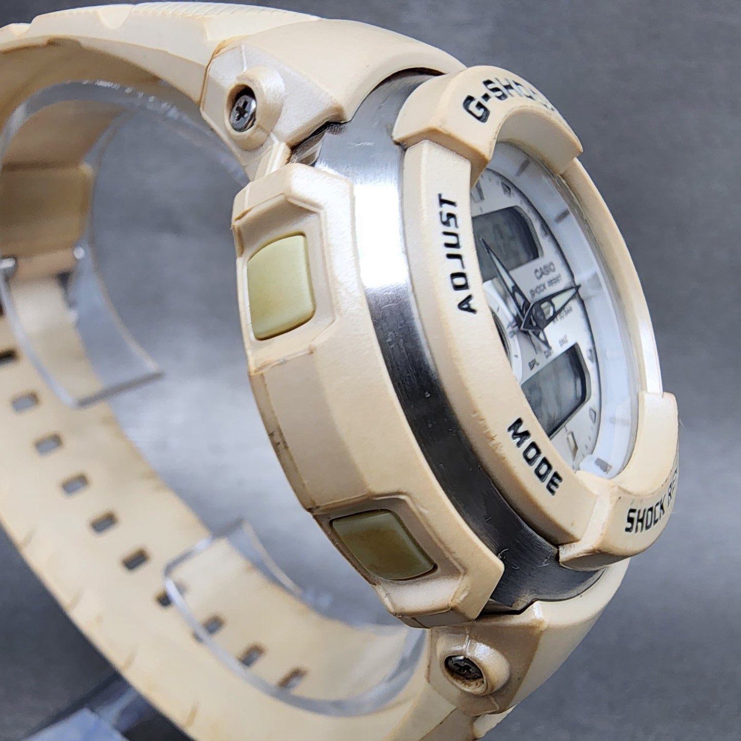 Casio GShock G300LV Watch Men 45mm White Analog Digital Alarm Chrono New Batt3