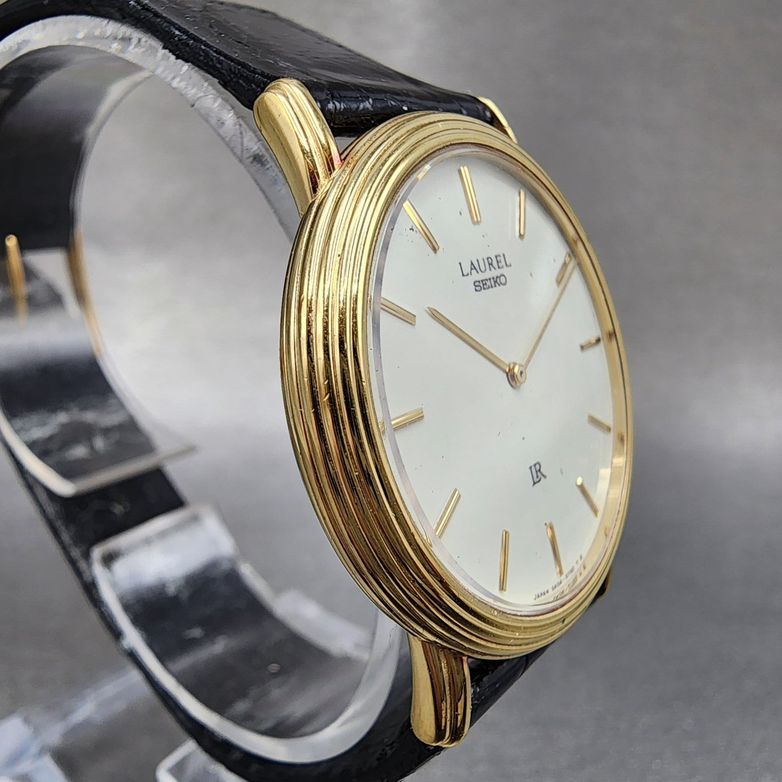 Seiko Laurel Watch Men 32mm White Dial Gold Tone 5A540340 New Battery VTG2