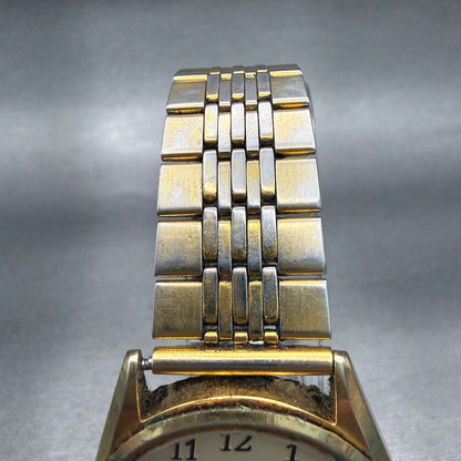 Seiko Chronos Watch Men 34mm Champagne Dial Gold Tone Round 8121-8000 New Batt4
