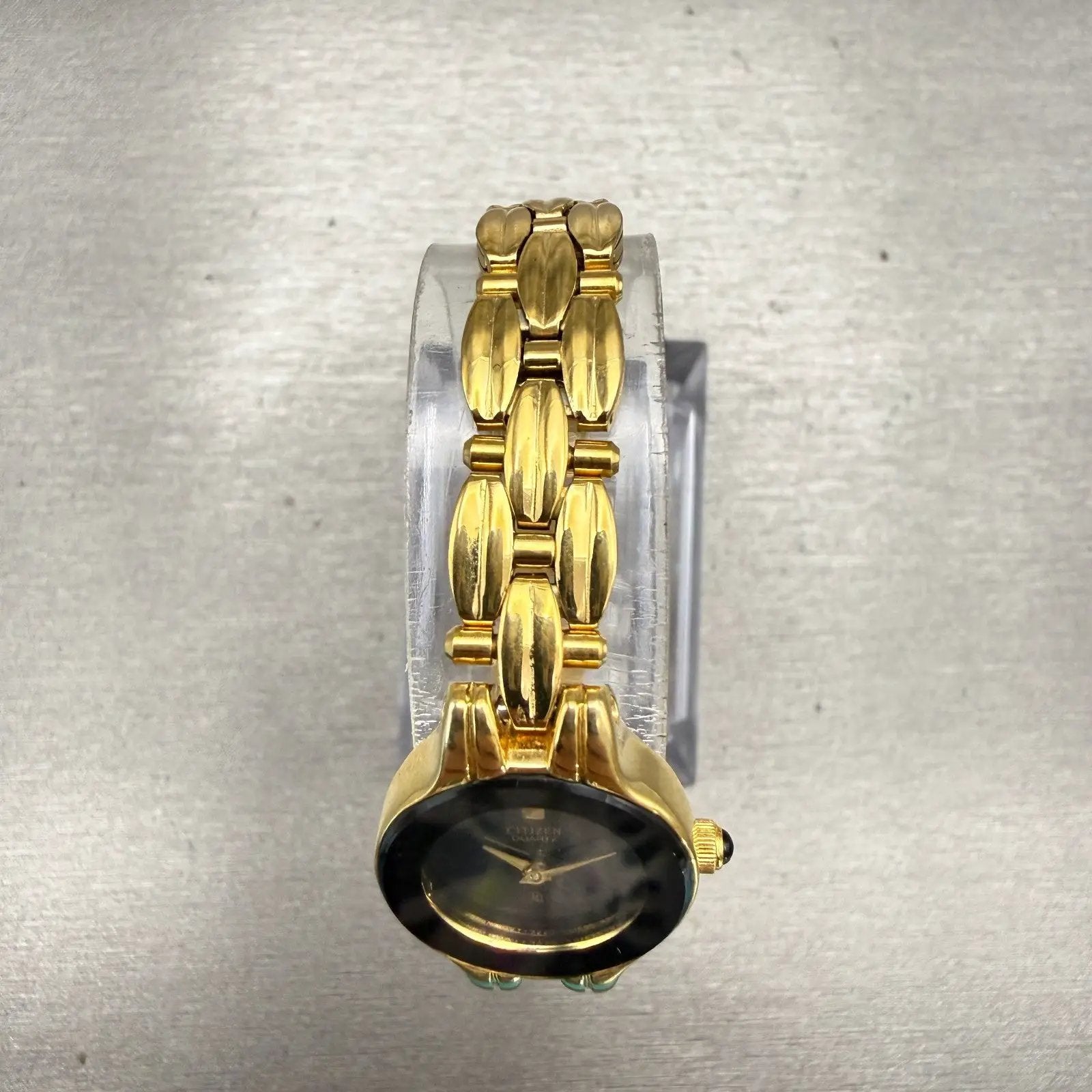 Citizen CQ Watch Women 18mm Black Dial Gold Tone Round 3220-S61698 New Battery4