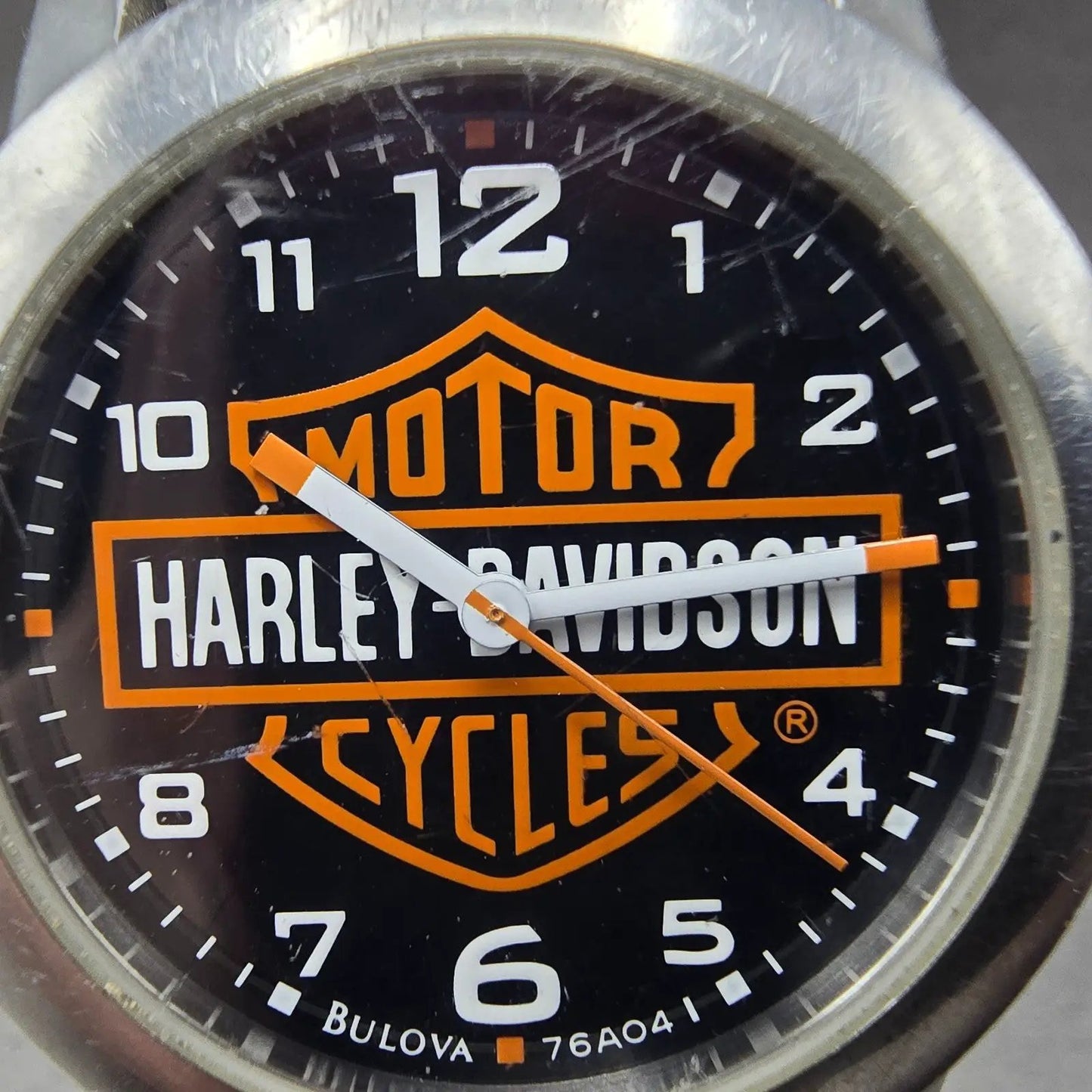 Bulova Harley Davidson Watch Men 38mm Black Dial Silver Tone 76A04 New Battery3