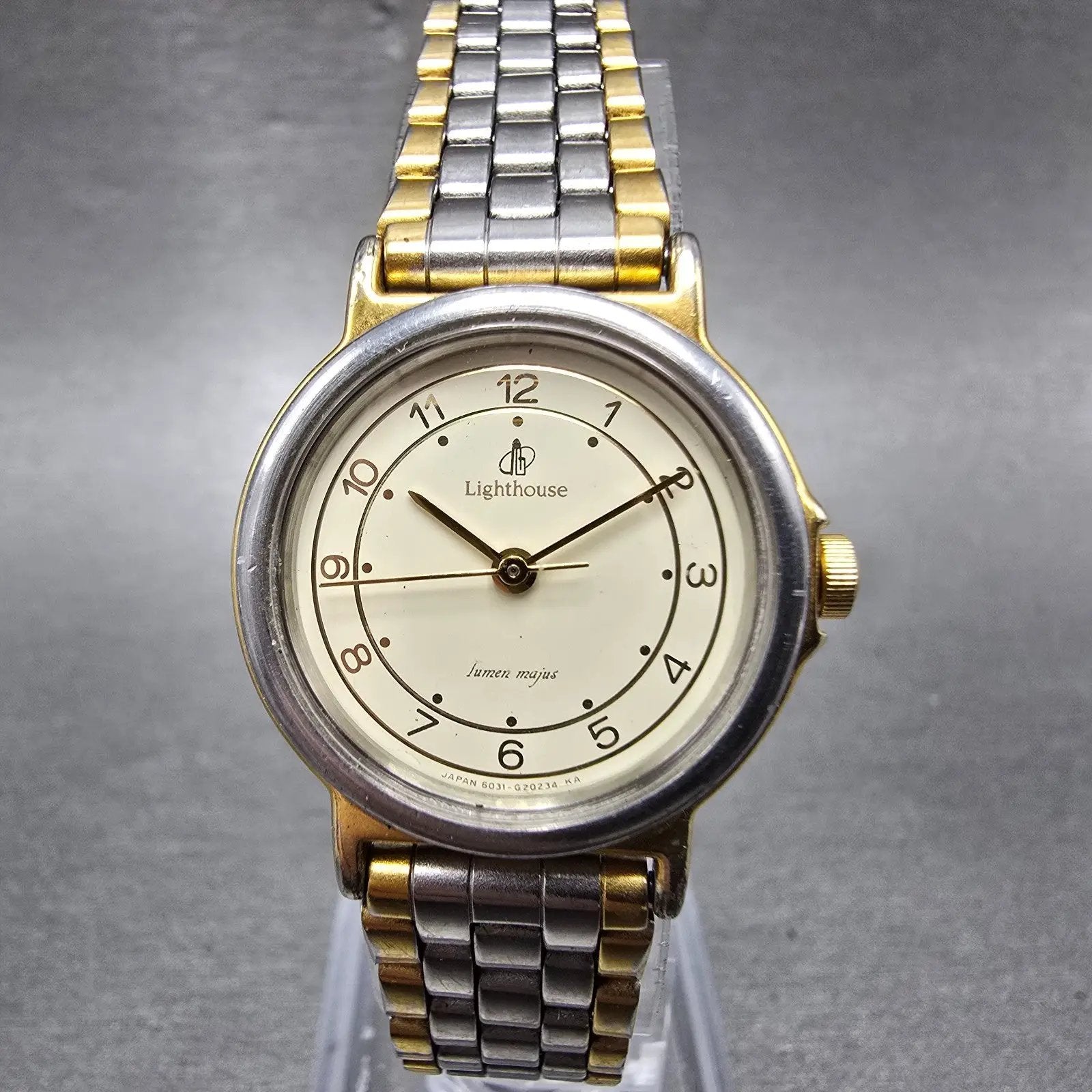 Citizen Lighthouse Watch Women 24mm Cream Dial Two Tone 6031-G05581 New Battery0