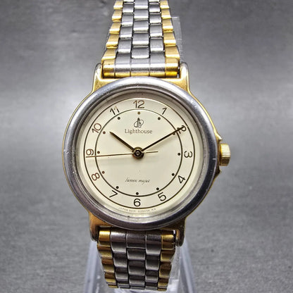 Citizen Lighthouse Watch Women 24mm Cream Dial Two Tone 6031-G05581 New Battery0
