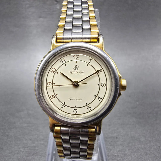 Citizen Lighthouse Watch Women 24mm Cream Dial Two Tone 6031-G05581 New Battery0