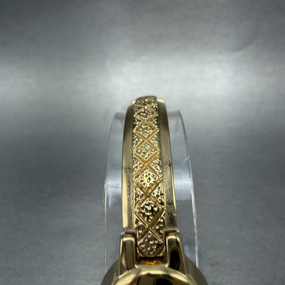 Elgin Watch Women 18mm MOP Dial Gold Tone Oval EG8074 Diamond New Battery ABC4