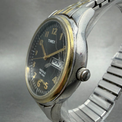 Timex Easy Reader Watch Men 36mm Gray Dial Two Tone Date Round new Battery T73A2
