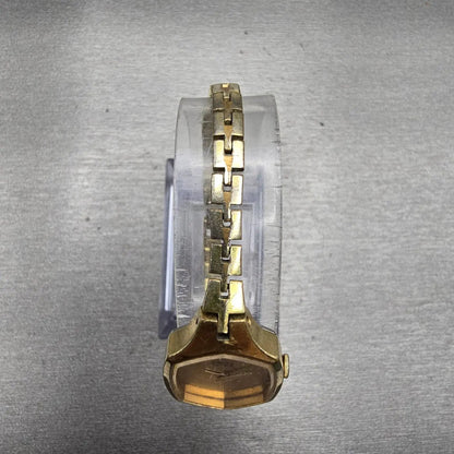 Seiko Watch Women 17mm Gold Dial Gold Tone Hexagon 1400-5319 New Battery Vintage4