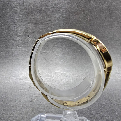 Seiko Solar Watch Women 22mm MOP Dial Gold Tone Round V115-0AW0 Runs Crystals8