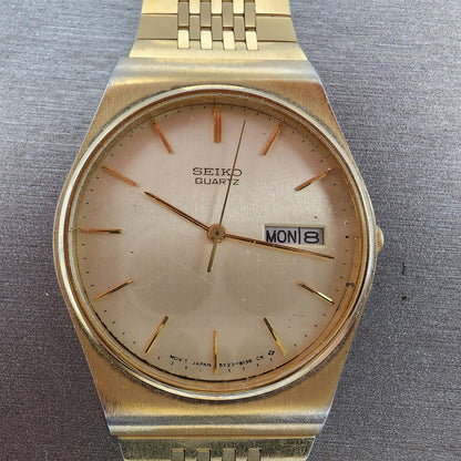 Seiko Watch Men 33mm Cream Dial Gold Tone Daydate Round 5Y238119 PARTS2