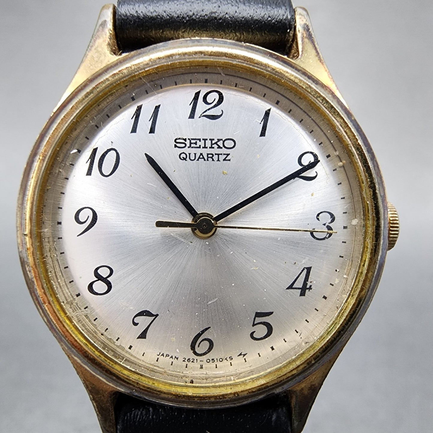 Seiko Watch Women 25mm Silver Dial Gold Tone Round 26210130 New Battery1
