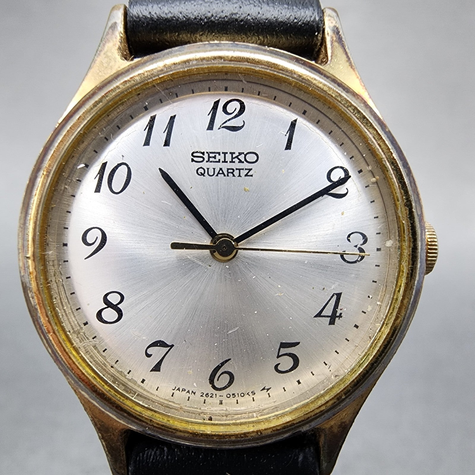 Seiko Watch Women 25mm Silver Dial Gold Tone Round 26210130 New Battery1
