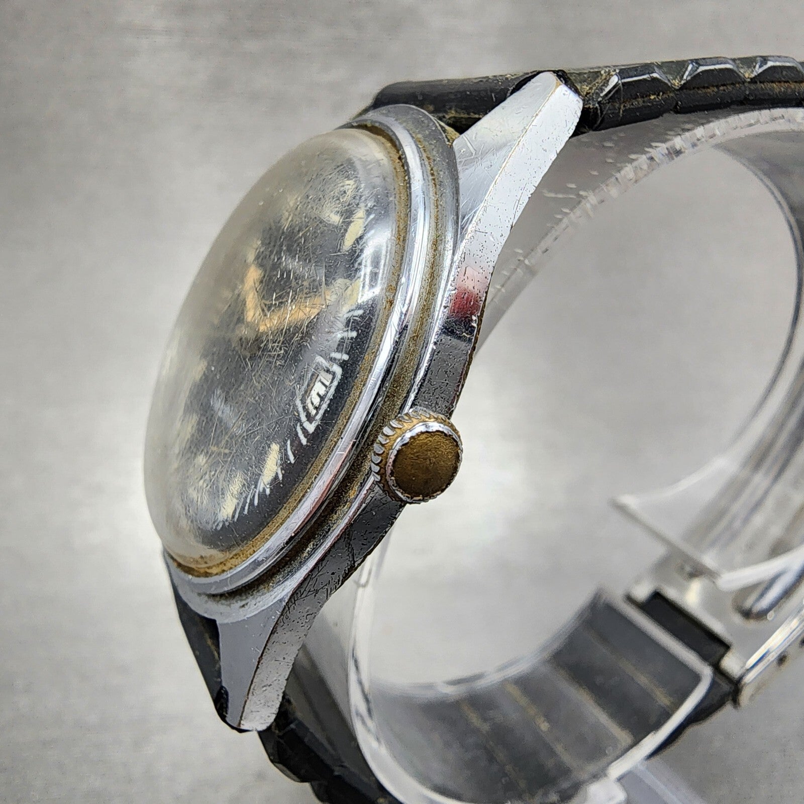 Timex Electric Skin Diver Watch Men 36mm Black Dial Steel Round PARTS3
