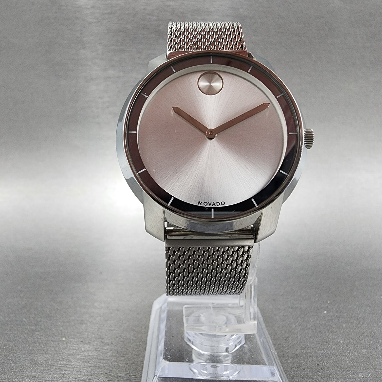 Movado Bold Watch Women 36mm Silver Dial Steel Round 3600241 New Battery5
