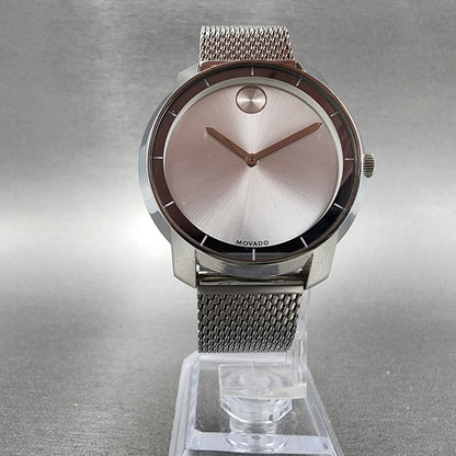Movado Bold Watch Women 36mm Silver Dial Steel Round 3600241 New Battery5