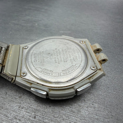 Casio Wave Ceptor Watch Men 42mm Blue Dial Steel Solar Analog Digital READ!!!!!!11