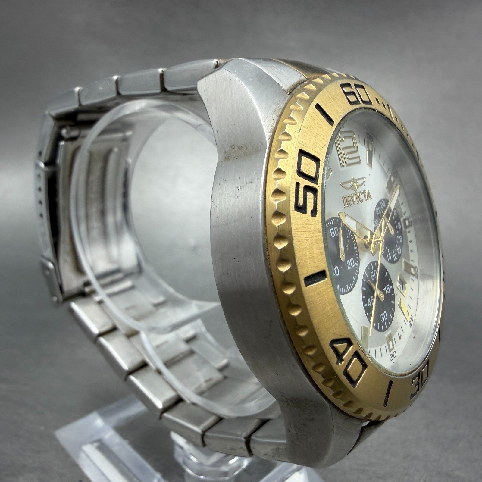 Invicta Pro Diver Chrono Watch Men 45mm Champagne Dial Two Tone 17399 New Batt3