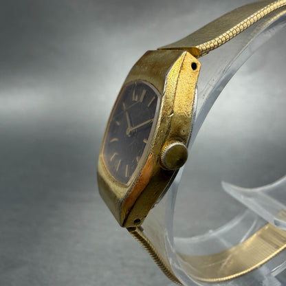 Seiko Watch Women 18mm Brown Dial Gold Tone 1400-8019 New Battery Vintage2