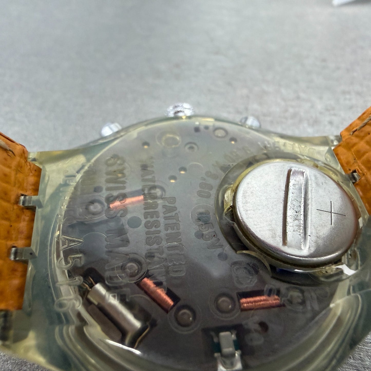 Swatch Aqua Chrono Orange Juice Watch Men 38mm Blue Dial Clear SEK104 New Batt9