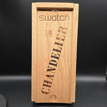 Swatch Chandelier Watch Men 34mm Silver Dial Clear GZ125 New Battery NOS Crate15