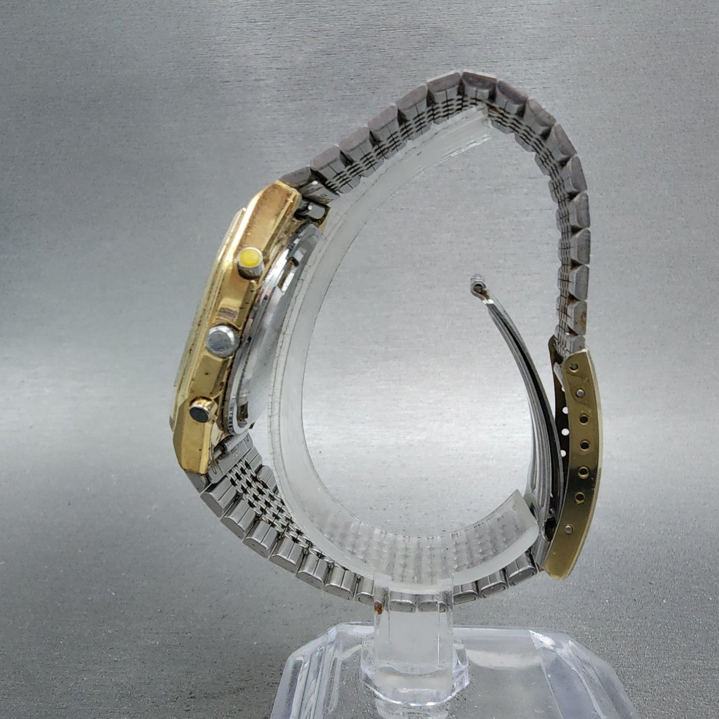 Citizen Analog Digital Watch Men 33mm Champagne Dial Gold Tone READ New Battery6
