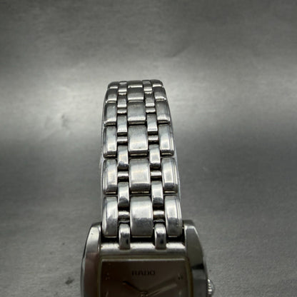 Rado Florence Watch 22mm Women Silver Dial Steel Rectangle 153.3727.4 New Batt4
