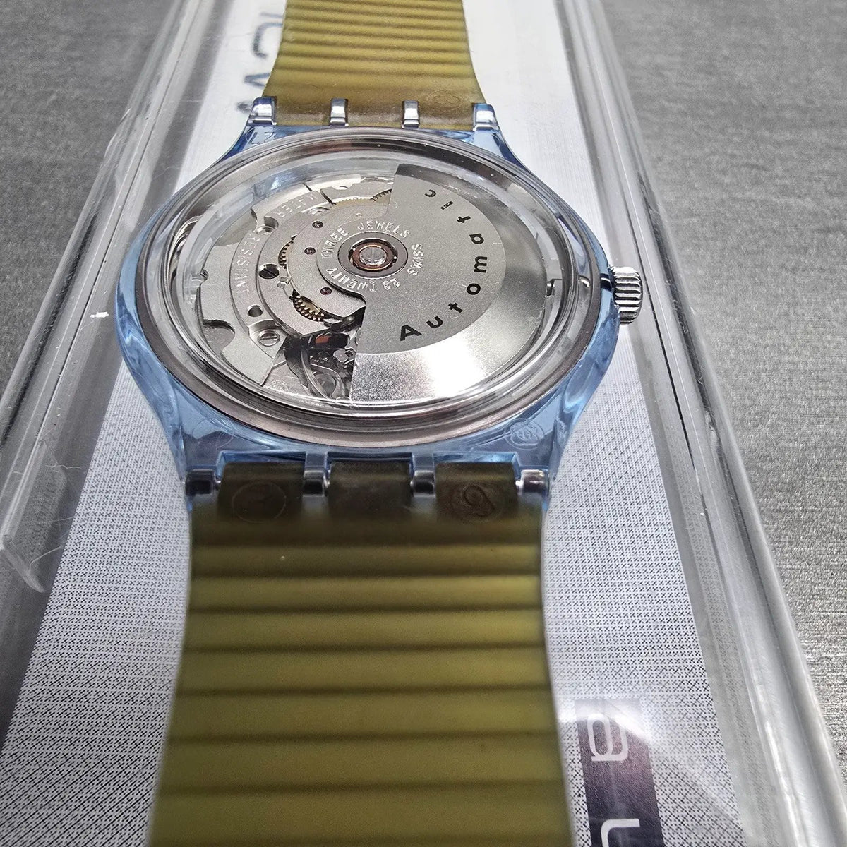 Swatch Automatic Blue Matic Watch Men 36mm Skeleton Dial Blue Case SAN100 NOS14