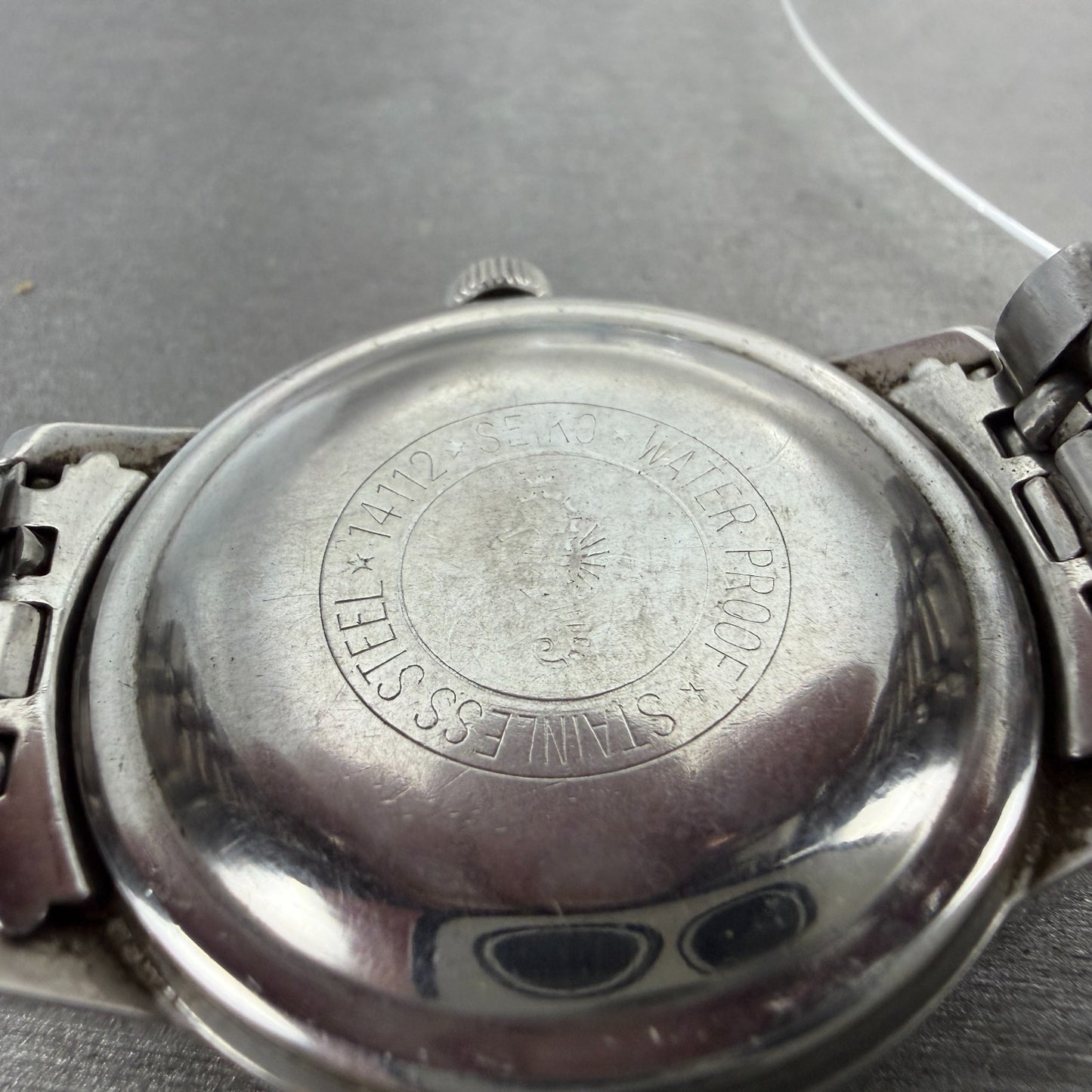 Seiko Sportsman Watch Men 36mm Silver Dial Silver Tone Date Manual 14112 Runs9