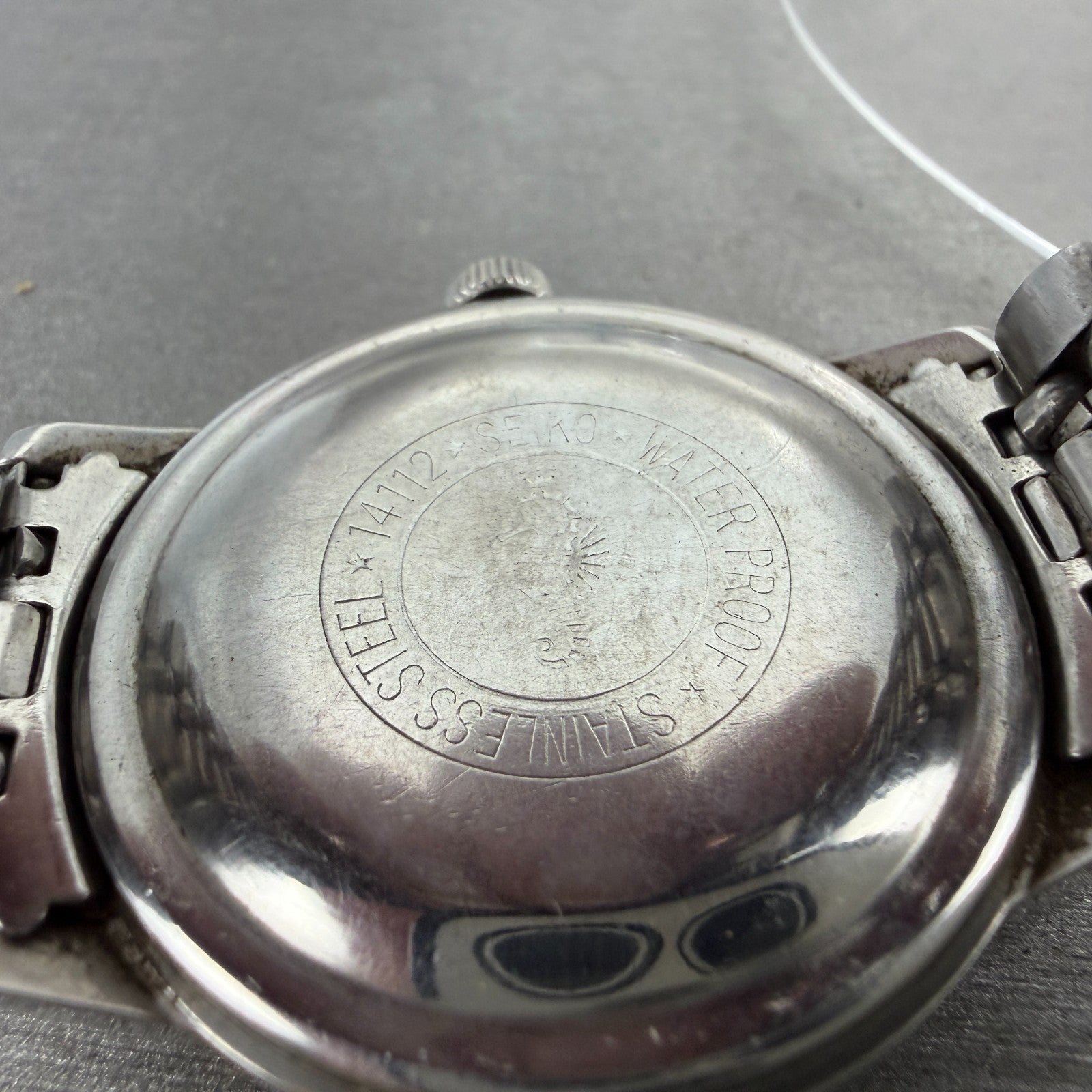 Seiko Sportsman Watch Men 36mm Silver Dial Silver Tone Date Manual 14112 Runs9