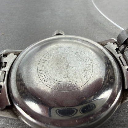 Seiko Sportsman Watch Men 36mm Silver Dial Silver Tone Date Manual 14112 Runs9