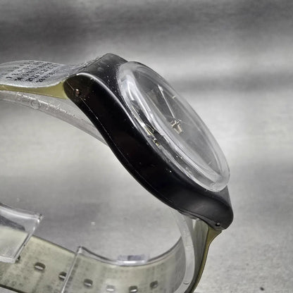 Swatch IT'S HERE Watch Women Black Dial Black Case Daydate GB741 New Battery3