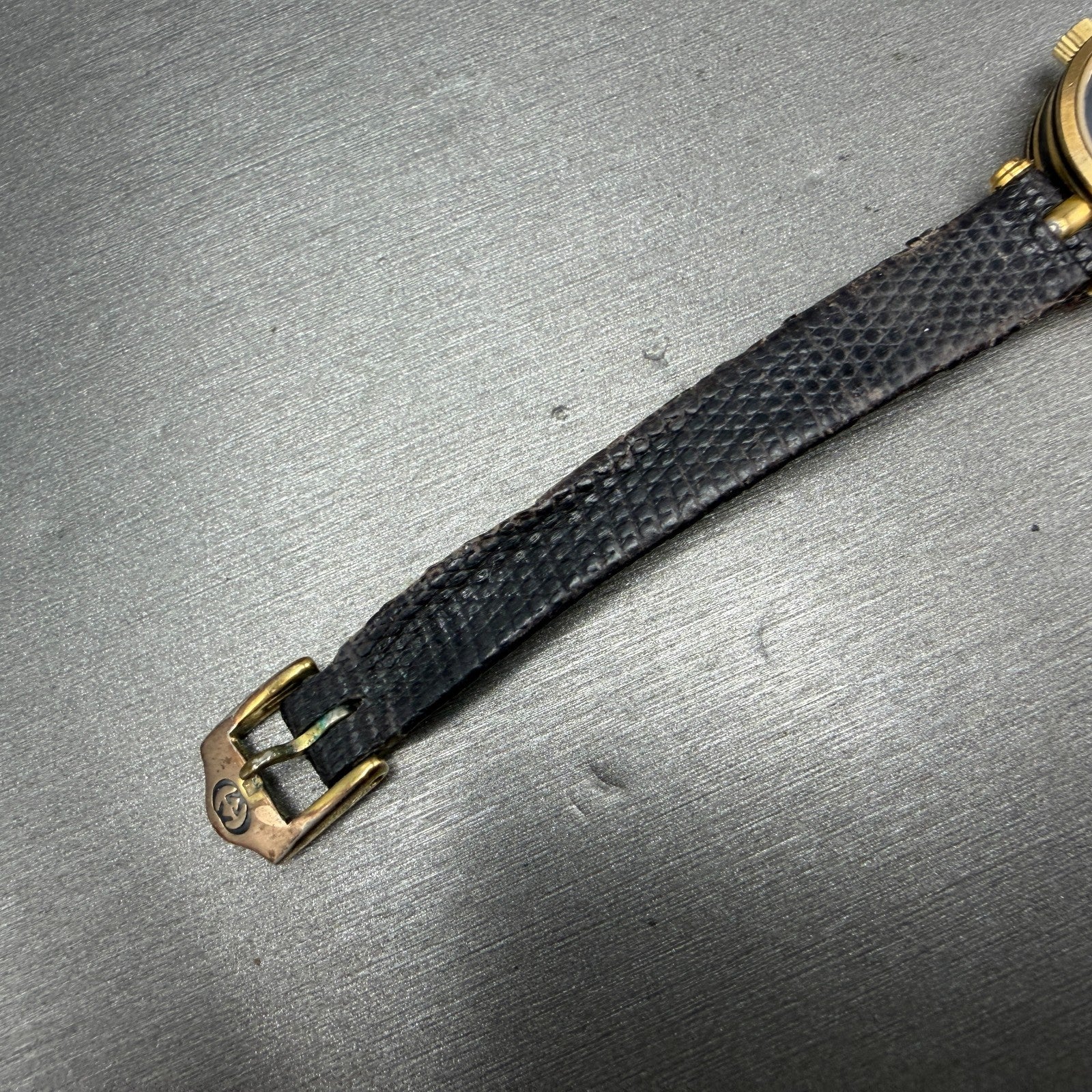 Gucci 2000L Watch Women 22mm Black Dial Gold Plated Round New Battery VTG READ!!6