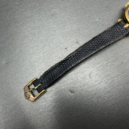 Gucci 2000L Watch Women 22mm Black Dial Gold Plated Round New Battery VTG READ!!6