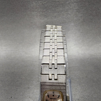 Seiko Watch Women 12mm Silver Dial Silver Tone Rectangle 15203339 New Battery4