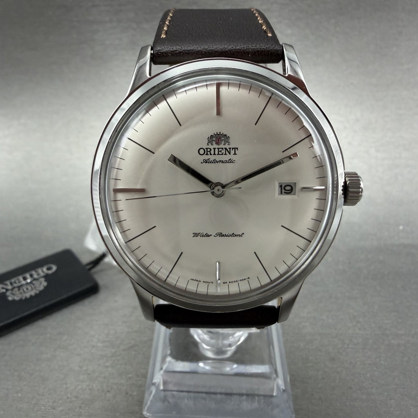 Orient Bambino Watch Men 41mm White Dial Stainless Steel Date Round Automatic AB0