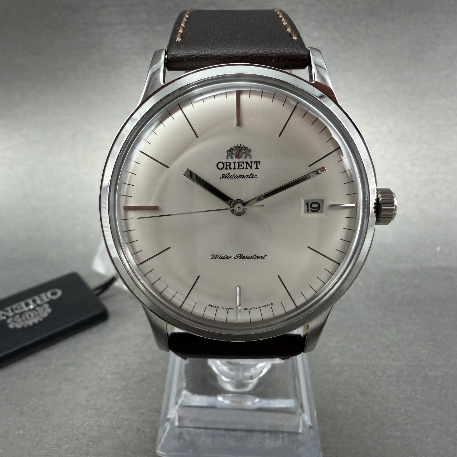 Orient Bambino Watch Men 41mm White Dial Stainless Steel Date Round Automatic AB0