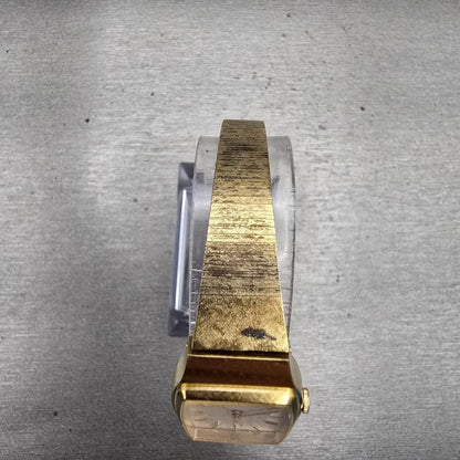 Seiko Watch Women 19mm Silver Dial Gold Tone Rectangle 4301-3000 New Battery VTG4