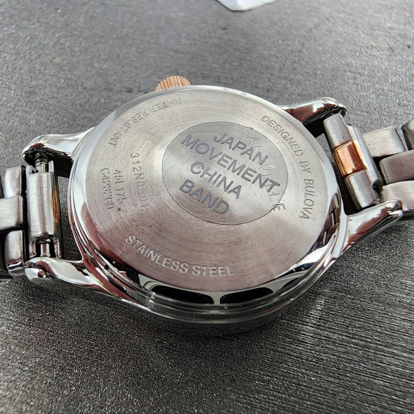 Caravelle Watch Women 24mm Silver Dial Two Tone Round 45L175 New Battery