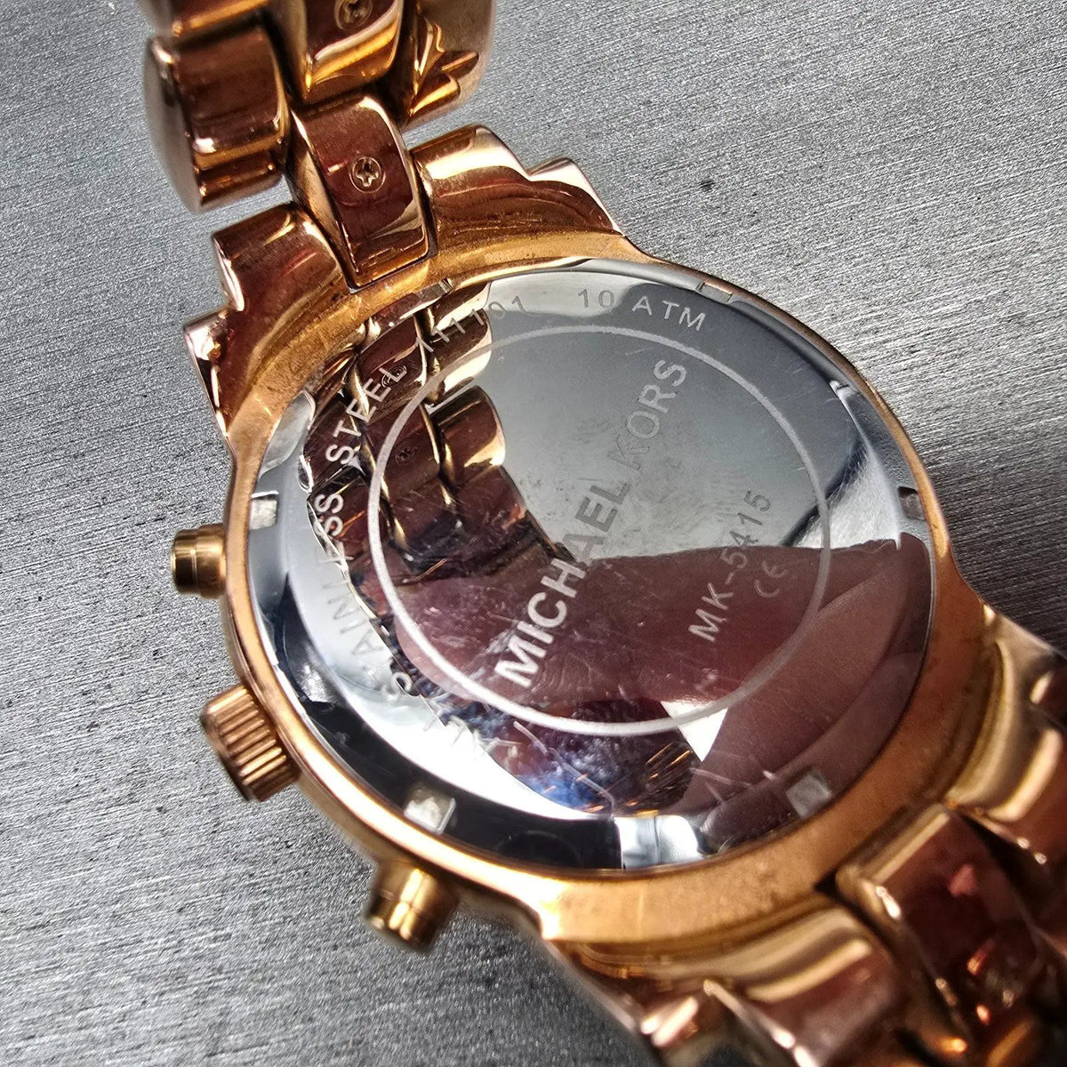 Michael Kors Showstopper Watch Women 43mm MOP Dial Chrono Date MK5415 New Batt10