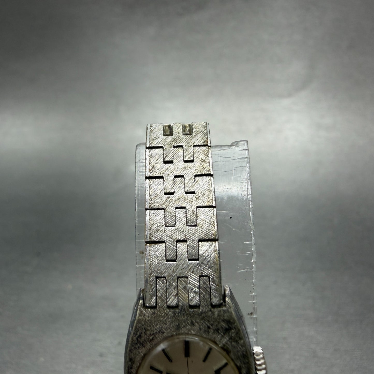 Seiko Watch Women 15mm Silver Dial Silver Tone Rectangle Manual 10-8360 Runs VTG4