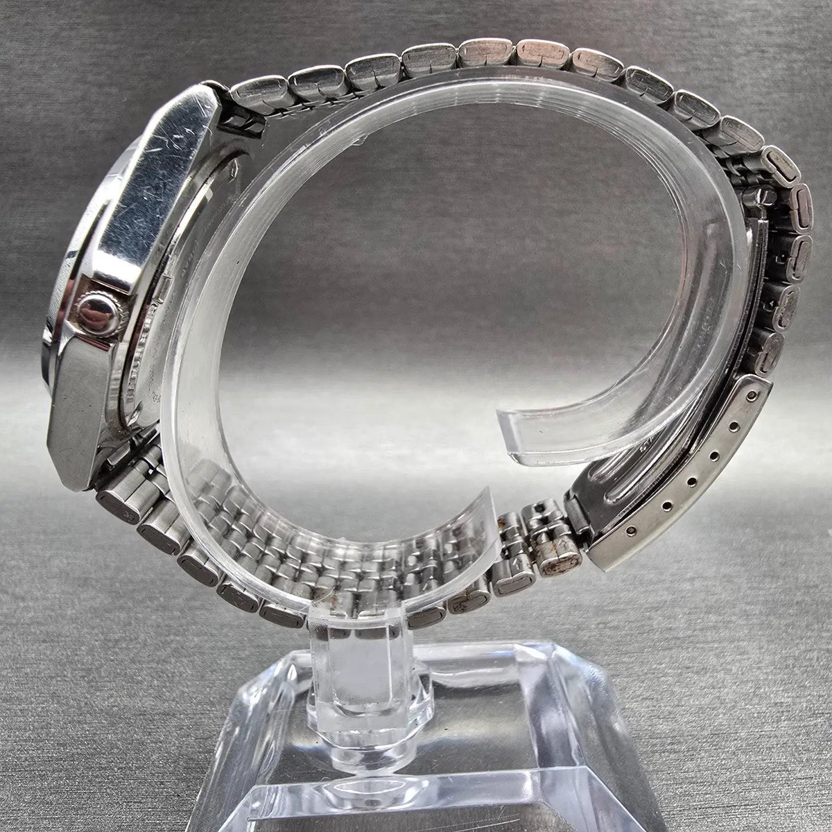 Seiko Alba Watch Men 35mm Silver Dial Silver Tone Daydate Y143-8280 New Battery6