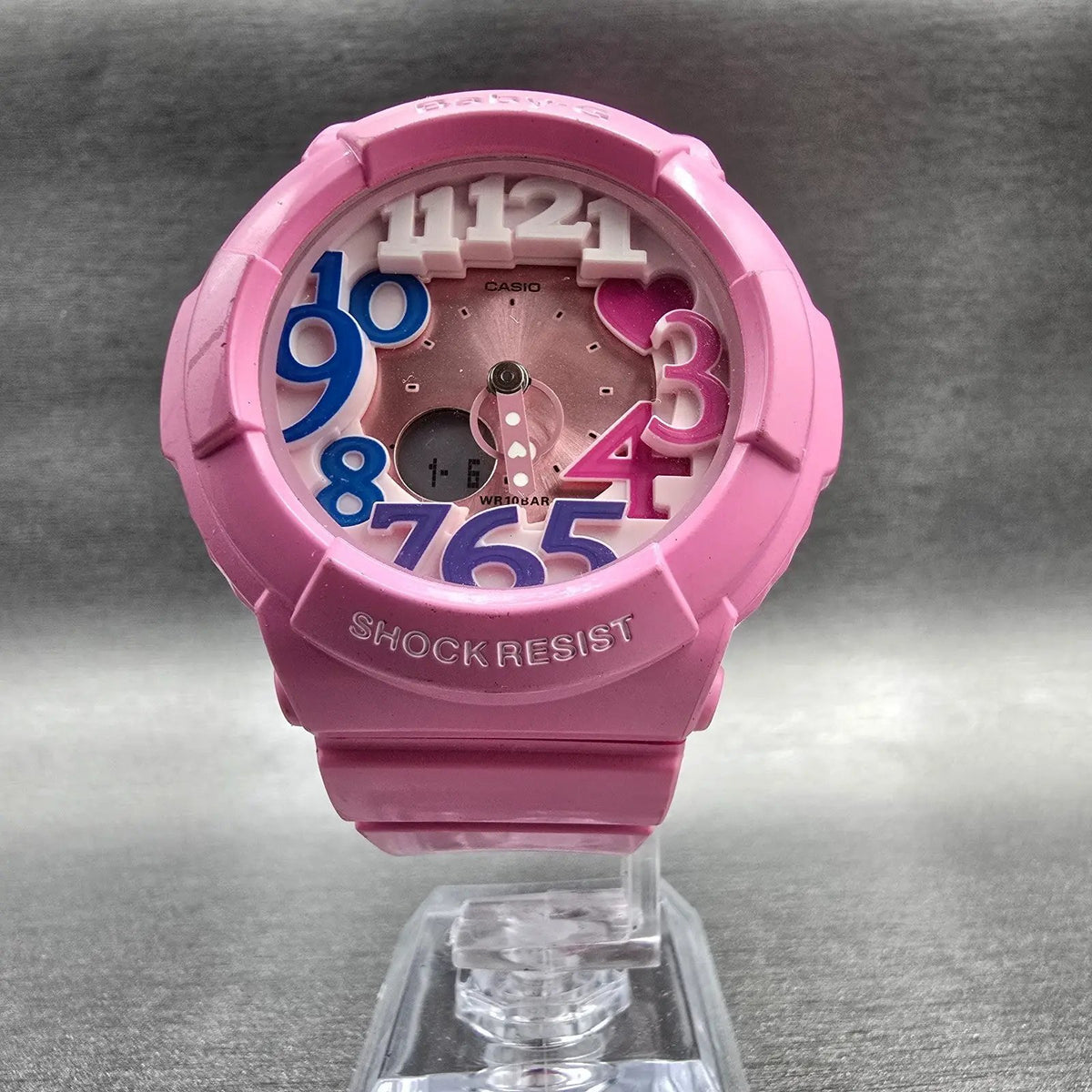 Casio Baby-G BGA-131 Watch Women 43mm Pink Chrono Alarm Round New Battery5