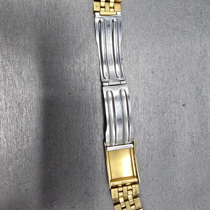 Seiko President Bracelet Stainless Steel Gold Tone Tri Folding Clasp VTG13